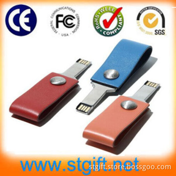 Promotional Gift USB Pendrive New Product 2GB Leather USB Flash Diver Gift (P-007)